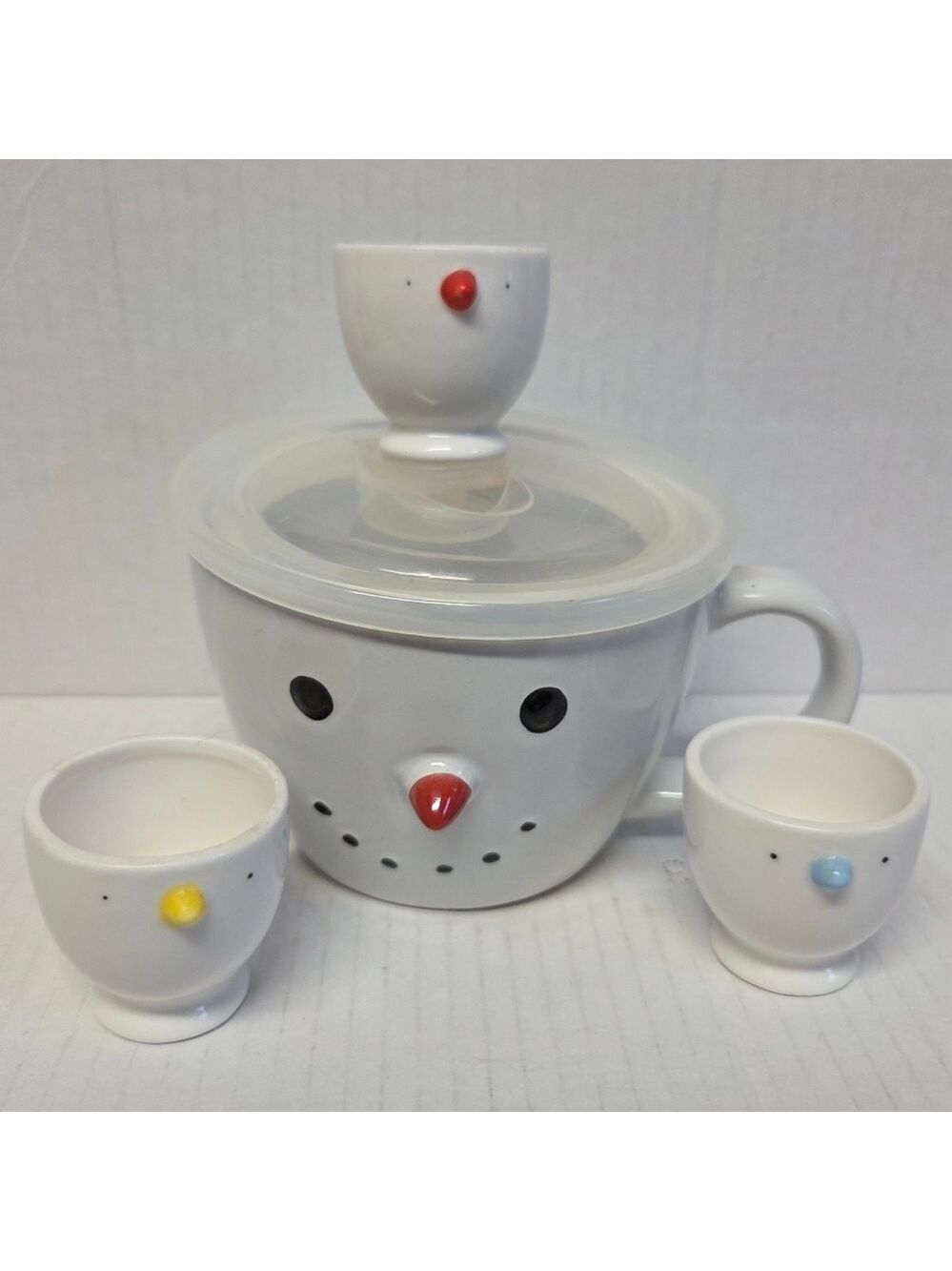 Momentum Brands Snowman Beverage Mug & Cover with 3 Egg Cups